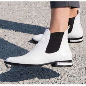 White Boot | Freda Salvador | Sleek Chelsea Ankle Boot | White Matte